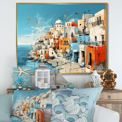 Colourful Santorini Greece Landscape II - Santorini Wall Art