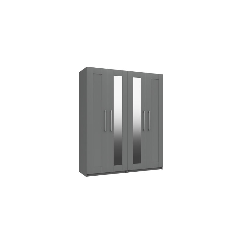 Niemeyer 4 Door Manufactured Wood Wardrobe, Dark Grey