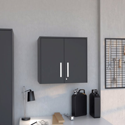 Armoire de rangement - armoire murale, trois tablettes intérieures, porte double