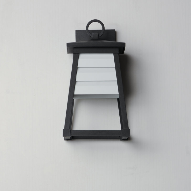 Applique murale en aluminium Renlee, H 14 po x l 7,5 po x P 8,25 po, Blanc / noir