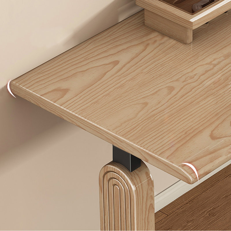 Bureau rectangulaire en bois massif brun à 2 tiroirs, H 47,24 po x l 55,12 po x P 27,56 po