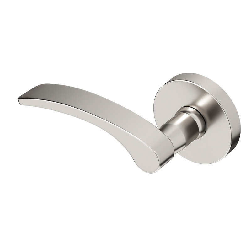 Levier de porte simple Brook de conception moderne dissimulée ne se retourne pas (garde-robe, garde-manger ou couloir) - Style minimaliste élégant en nickel brossé