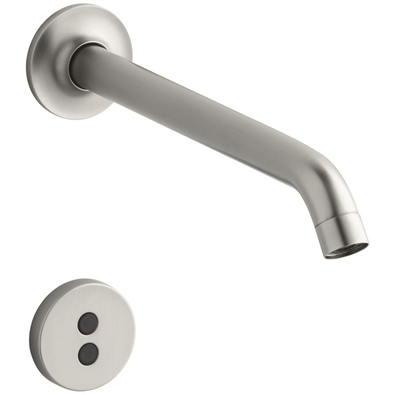 Purist® Wall-Mount Commercial Bathroom Sink Faucet Trim with 8-1/4" 35-Degree Spout and Insight Technology, Vibrant Stainless