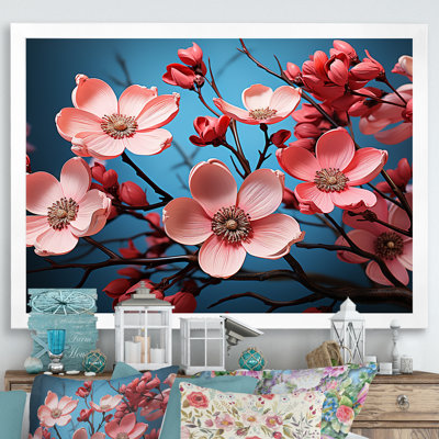 «White and Pink Dogwood Blossoms II», reproduction sur toile