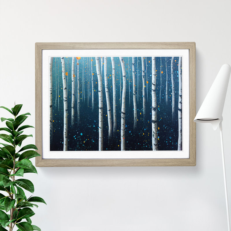 Forest Splatter Vol.2 Abstract 1 Piece Single Picture Frame Painting, 34cm H x 46cm W x 2cm D, Oak Framed