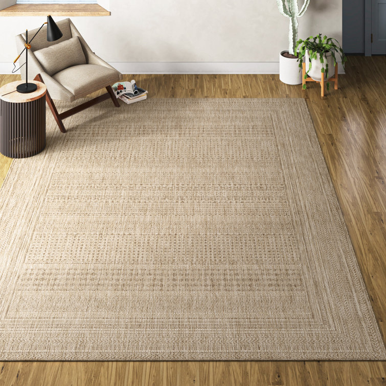 Camar Oriental Indoor/Outdoor Area Rug in Khaki
