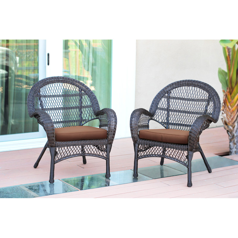 Maltby Wicker Outdoor Lounge Chair, Espresso, Brown