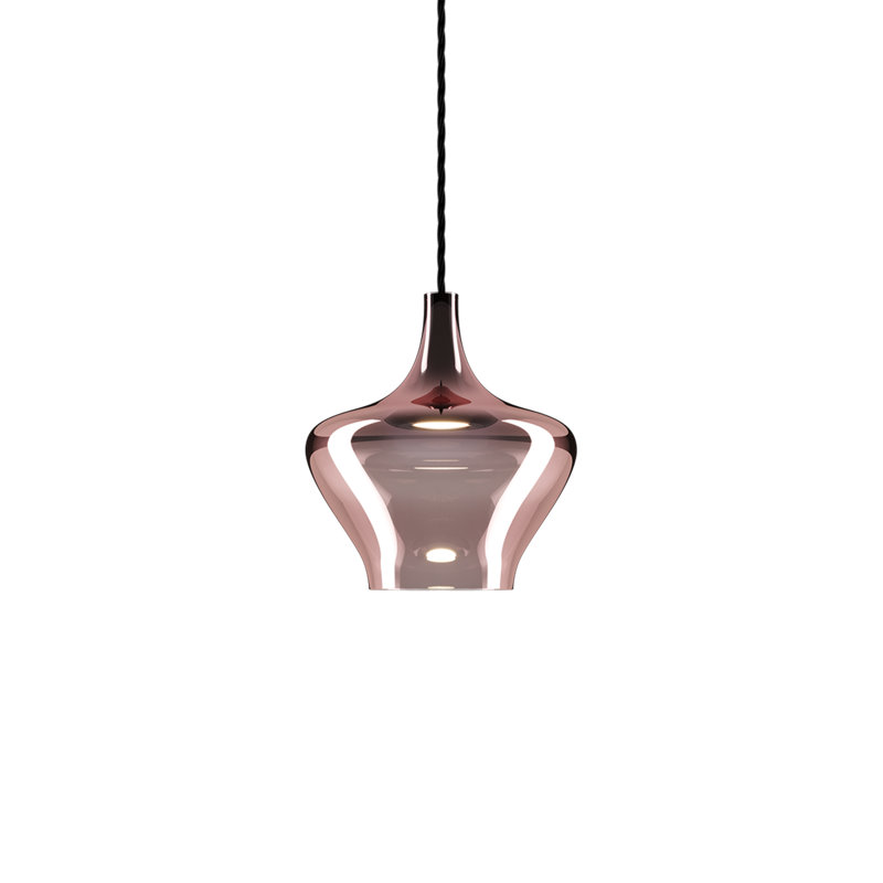 Lodes Nostalgia Suspension Lamp Black Cable Line-V, Rose Gold