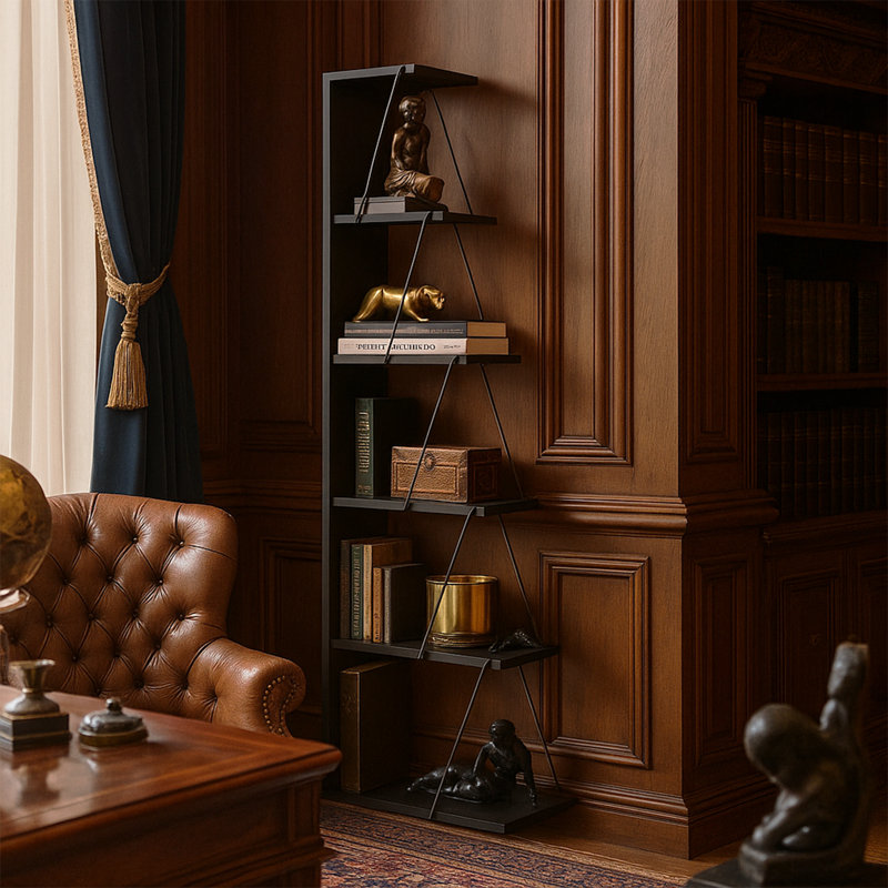 Daquane 6 Tiers Corner Bookcase, Anthracite