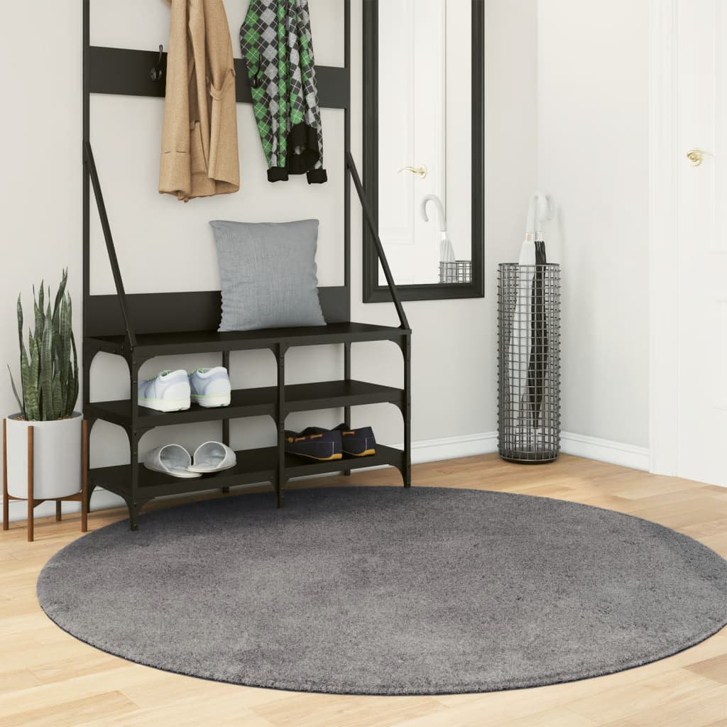 Rug "HUARTE" Short Pile Soft and Washable Anthracite