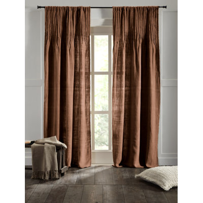 Ranier Linen Curtain, Saddle, 108"
