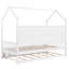 Lit simple blanc avec lit gigogne et tablette, tablette de rangement pour les souvenirs dans un cadre en bois, peu encombrant-1122267022