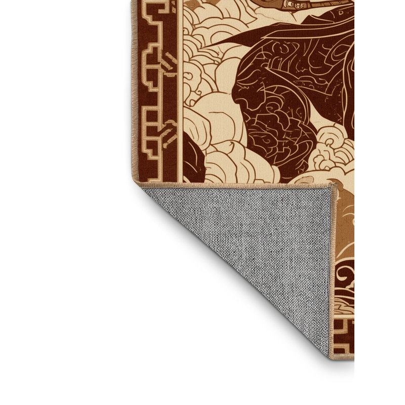 Tapis oriental rouge délavé à la machine Orrville, 7 x 9