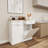 Stylish Dual-drawer White Mdf Trash Cabinet For Versatile Home Use