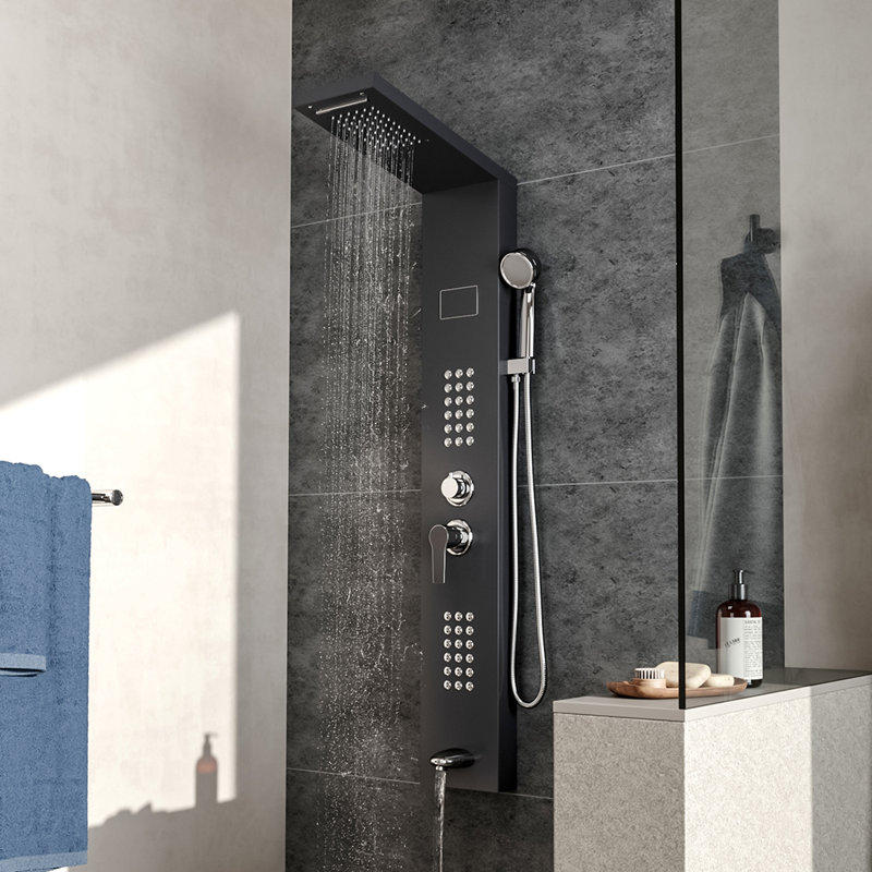 Restivo Shower Tower Panel, Black