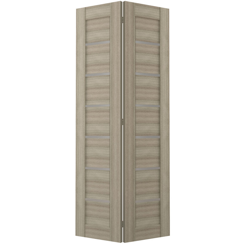 Porte pliante en bois et verre Alba avec trousse de quincaillerie d'installation, 48 po x 79,38 po, Pin