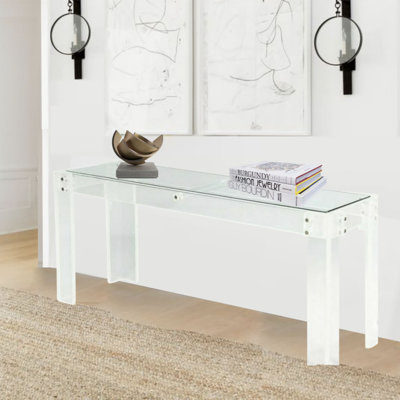 54'' Glass Top Console Table