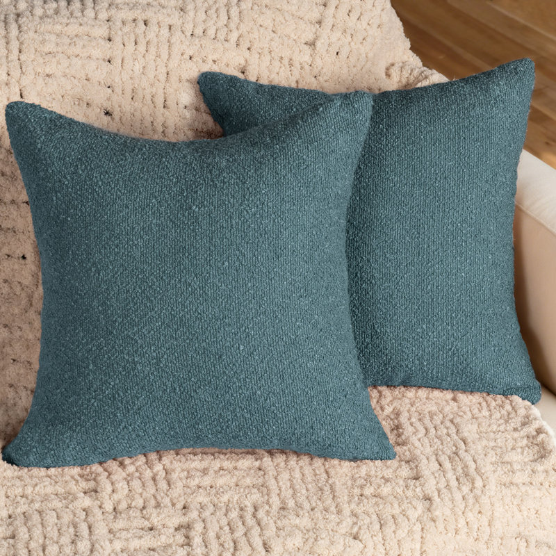Housses de coussin décoratives douces texturées, Bleu pierre
