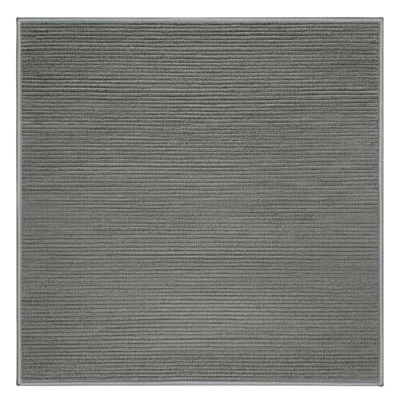 Tapis gris uni lavable à la machine, Carré 5 pi