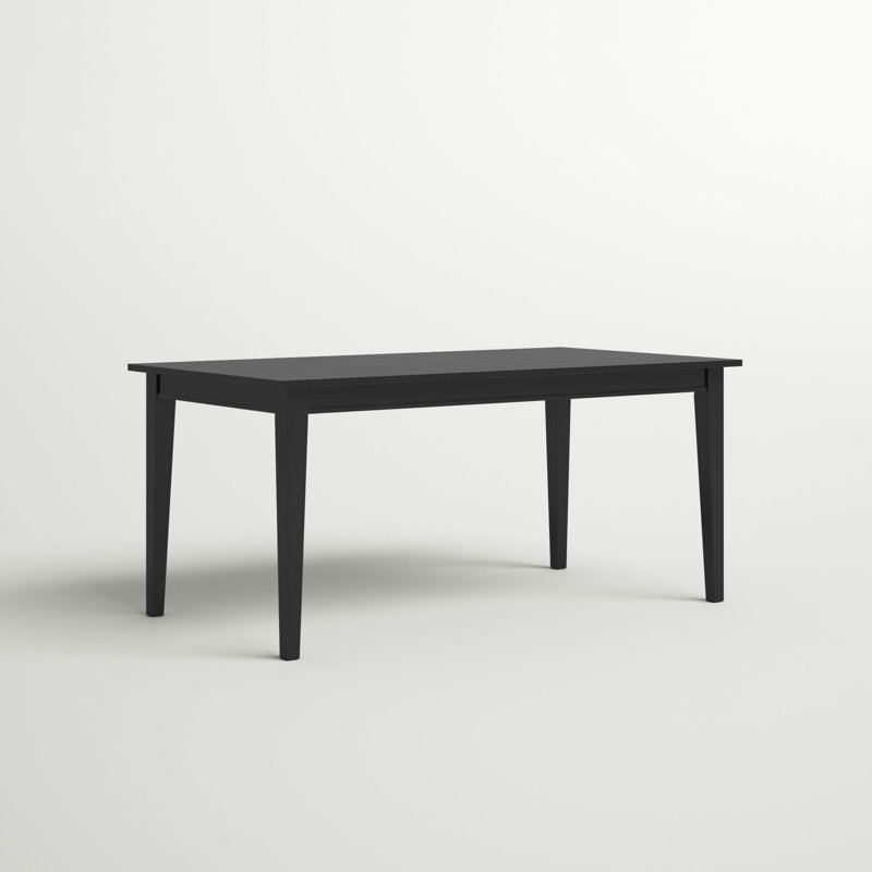 Table de salle à manger extensible en bois d'hévéa massif Almendra, Ébène
