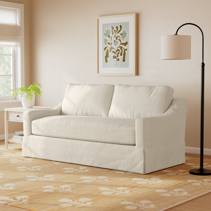 Cranbrook 78" Slipcovered Sofa, Conversation Pearl Basketweave