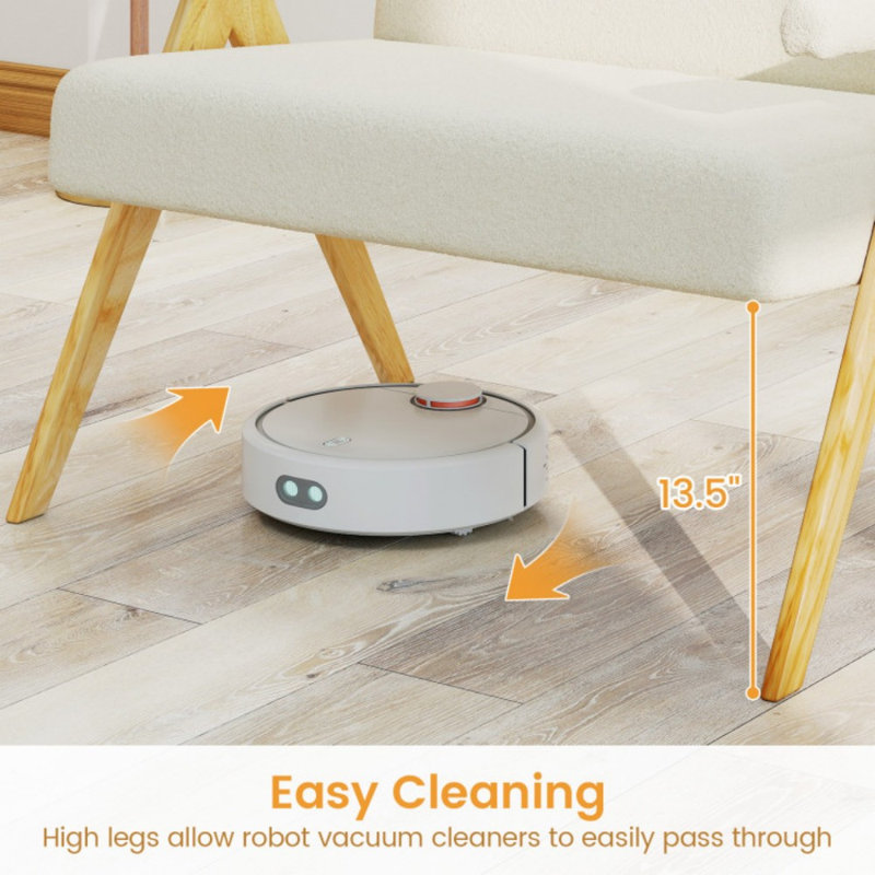 Causeuse avec accoudoirs et pieds en bois, Beige