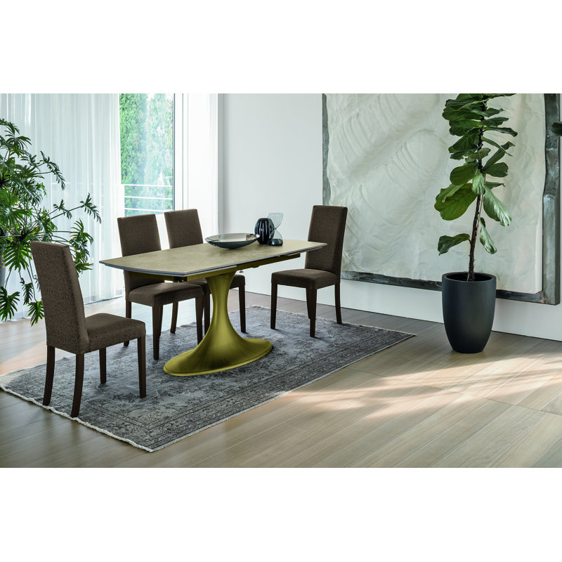 CALICE Dining Table, H77 x L240 x W90cm, Fiordibosco Marble, Bronze