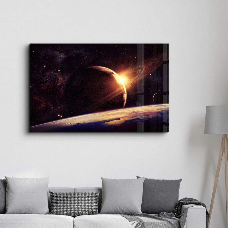 Peinture murale élégante en verre trempé Lekeya, 13,8 x 21,7 pouces | 100% verre trempé, épaisseur: 0,16 pouce | Imprimé UV pour des couleurs éclatantes | Parfait pour la décoration intérieure, le salon et les espaces de bureau