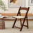 4Pcs Wipe-Clean Deep Walnut-Padded Birch Folding Chairs, 30.7"X17.3"X17"