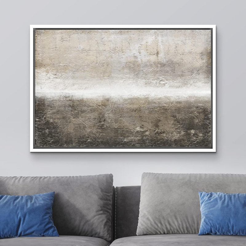 «Minimal Landscape Minimal Brown Brush Stroke Pastel Abstract Landscape Contemporary Art Living Room Office on Canvas Print