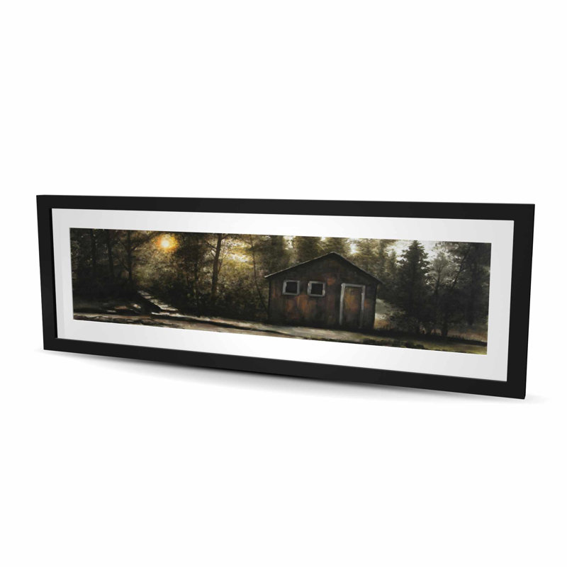 Cabine dans la forêt - reproduction encadrée mate pour la décoration intérieure