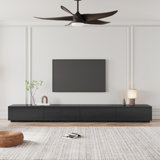 Comerico Modern Wood TV Stands, Minimalist Long Media Console with 4 Drawers