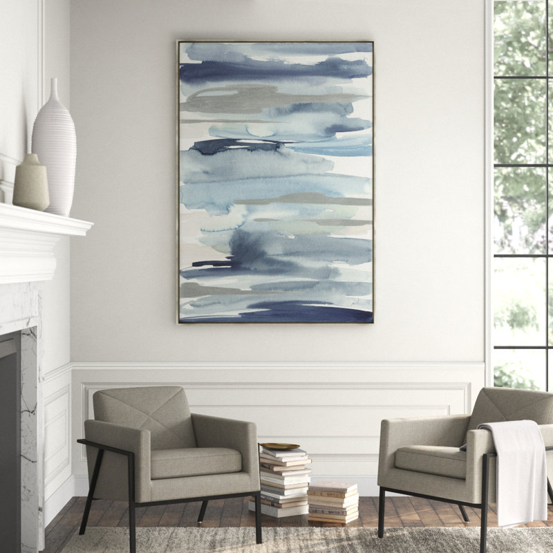 Layered Water II Print by Janice Sadler, 69.5" H x 48.5" W x 1.5" D, Glass Coat