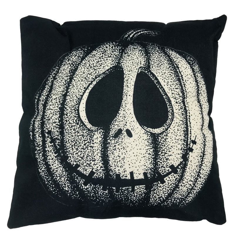Housse et insert de coussin carré Jack O Lantern