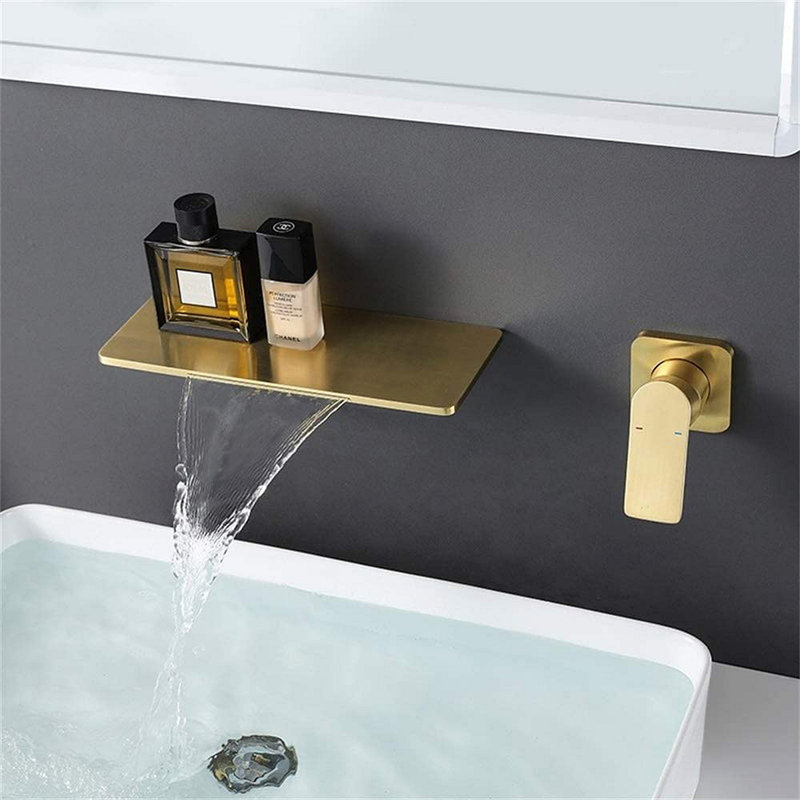 Robinet de lavabo pour salle de bain Waterfall, Doré