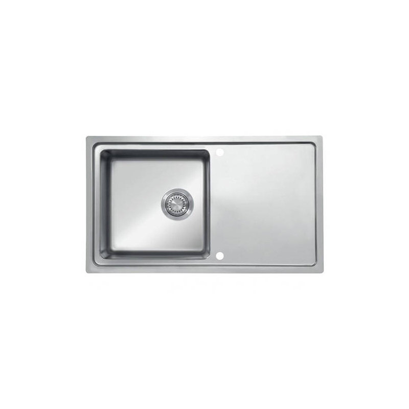 Ukinox 510mm W Double Bowl Stainless Steel Drop-In Kitchen Sink with 2 Faucet Holes