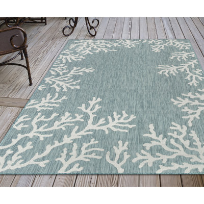 Alayo Power Loom Polypropylene Aqua Rug