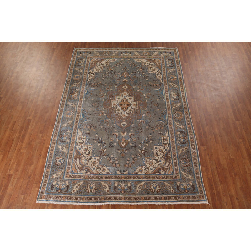 Tapis gris délavé traditionnel 8 x 11