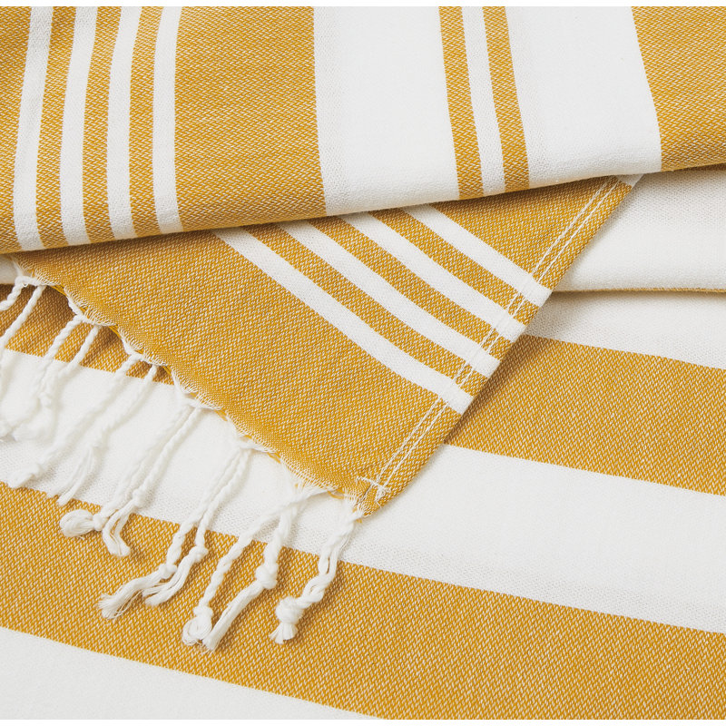 Oceanfront Resort Salty Stripe Beach Towel Set, Yellow
