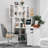 L-Shaped Computer Desk with Bookshelf , 76" Height Executive Desk with Hutch for Living Room and Office-1391573412