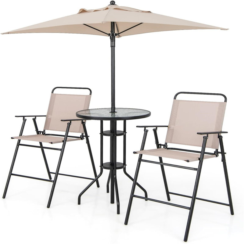 Carrisa 2 - Person Metal Patio Dining Set with Round Table