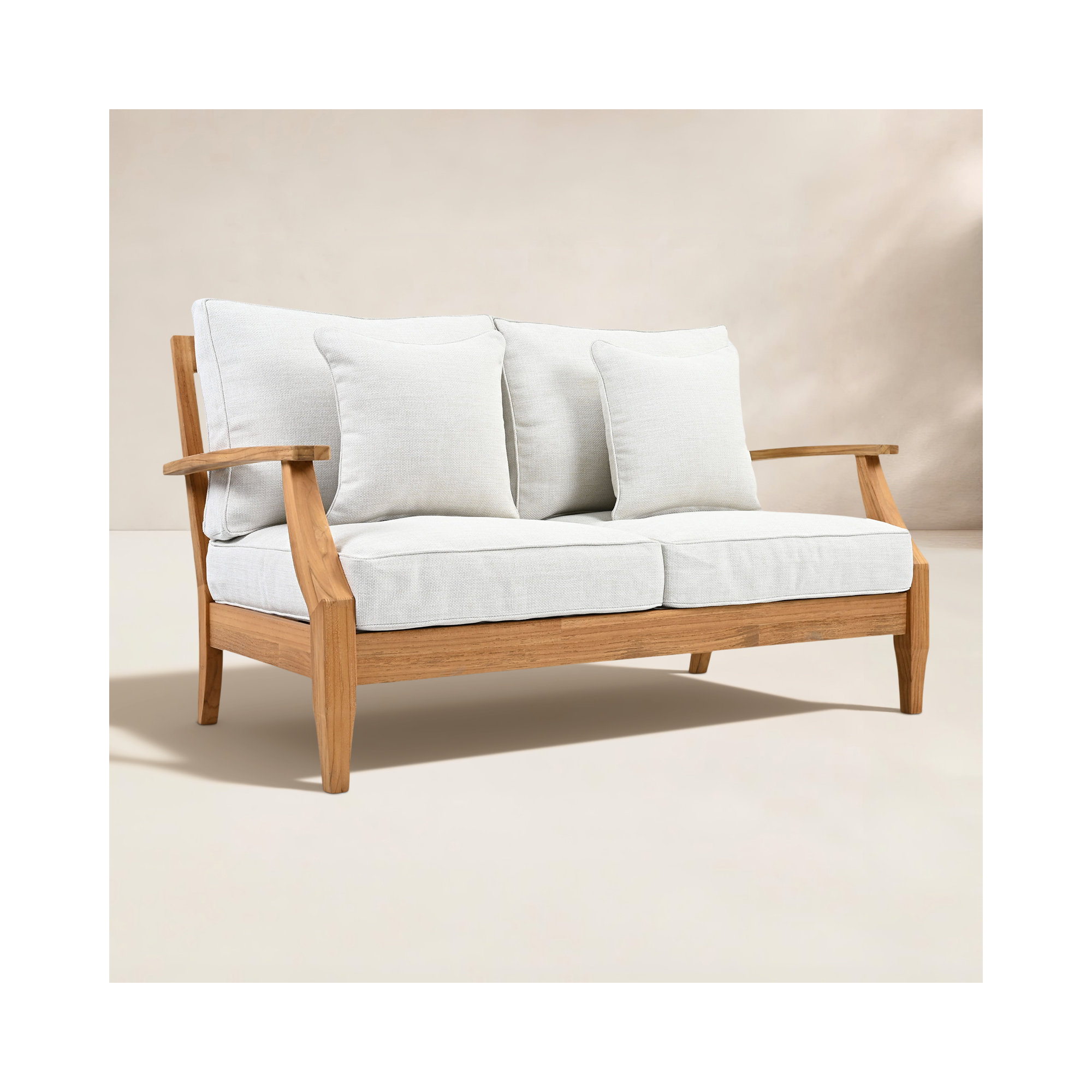 Clairmont Teakwood Patio Loveseat, White