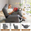 Fauteuil inclinable électrique de massage pivotant à 270 ° avec similicuir et poche latérale, canapé-lit berçant moderne pour le salon ou la chambre à coucher, gris
