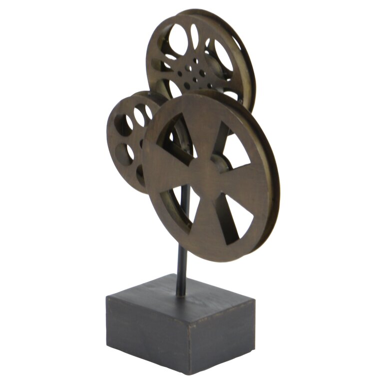 Migel 3 Bronze Metal Movie Reels Table Decor Williston Forge
