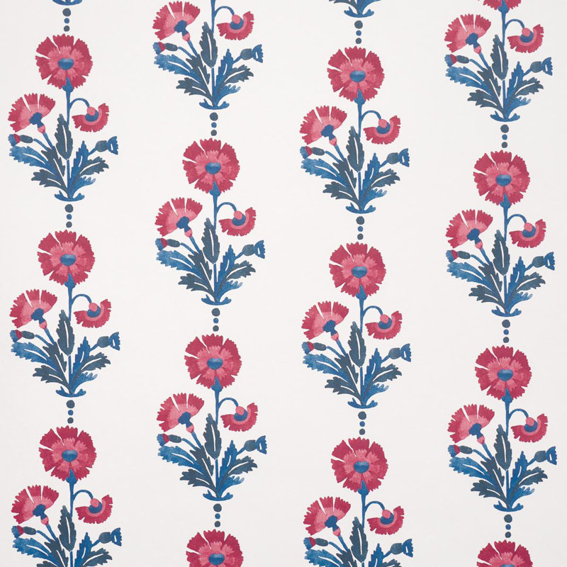 Papier peint imprimé Schumacher X Molly Mahon Dianthus