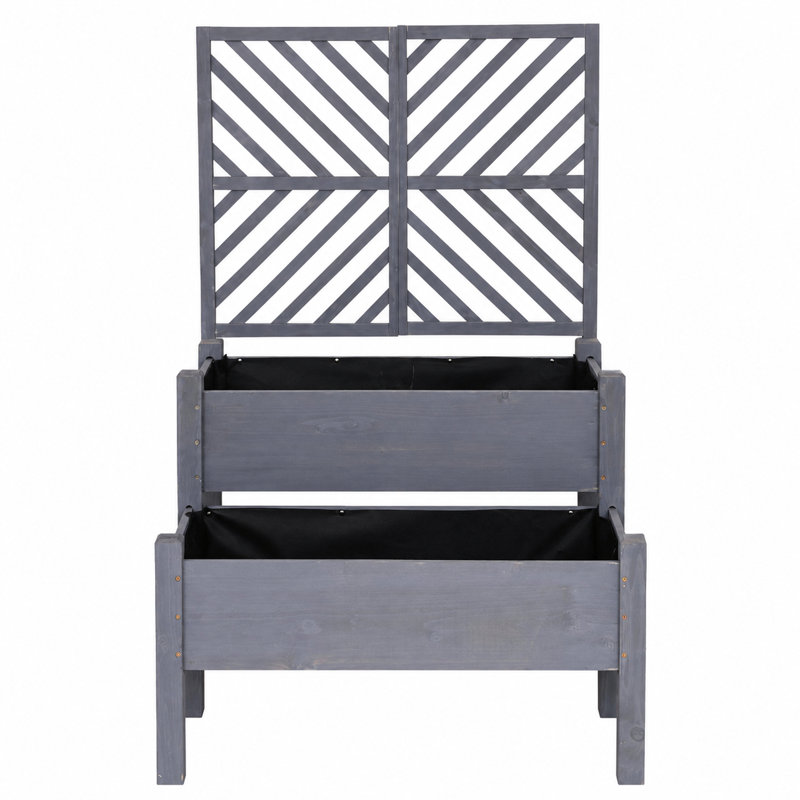 Lit de jardin surélevé en bois, Gris