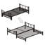 Lit simple escamotable en métal avec garde-corps et échelle intégrée, cadre convertible peu encombrant pour la chambre à coucher, noir