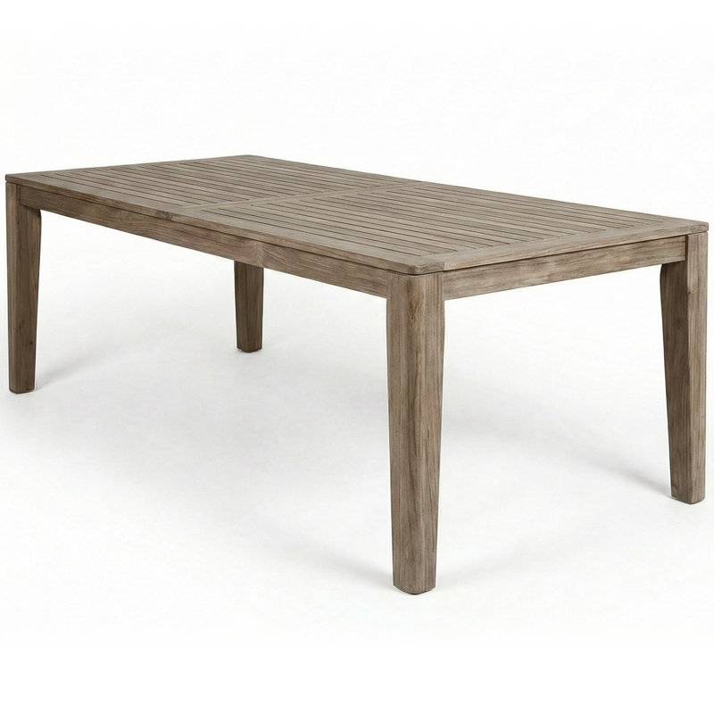 Table rectangulaire classique en bois, Gris, Fixed (Classic)