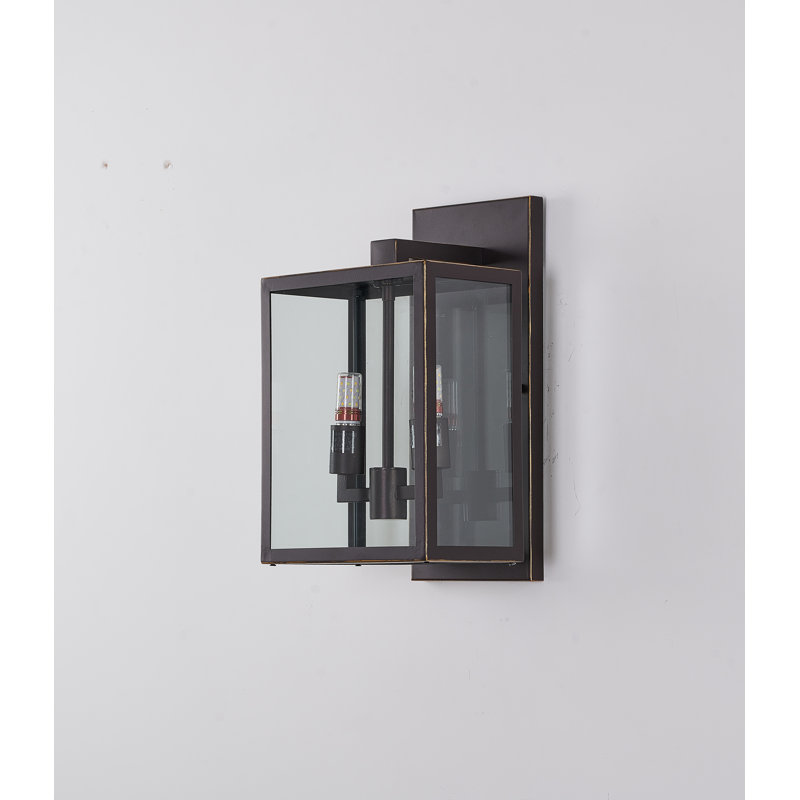 Applique murale moderne 2 lumières Modern, H 16,5 po x l 9,75 po x P 7,75 po, Bronze noir