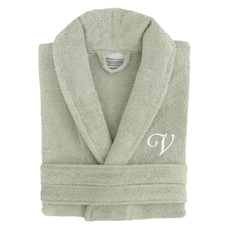 L/XL White Turkish Cotton Terry Cloth Bathrobe
